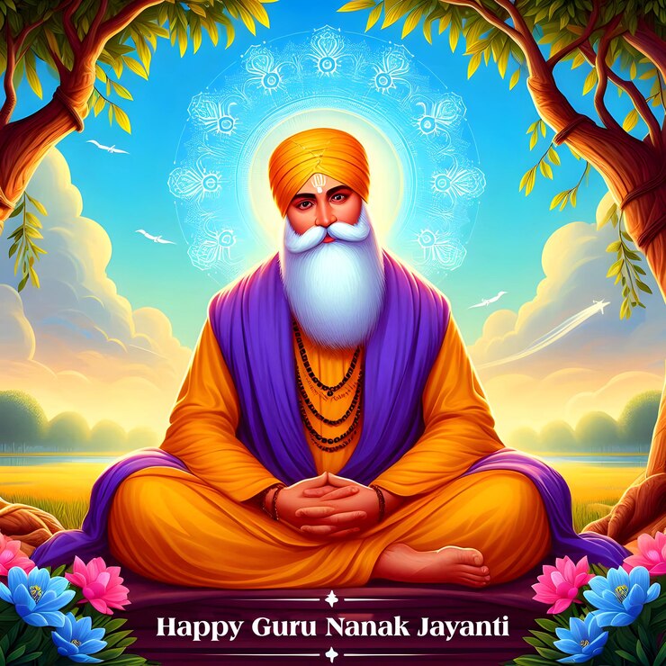Foto feliz guru nanak jayanti en las redes sociales