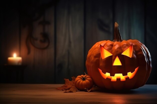 Feliz Halloween con una calabaza