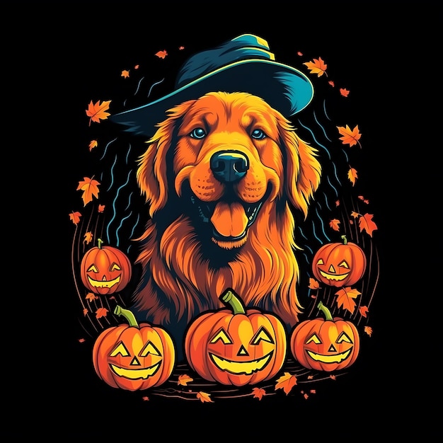 Foto feliz halloween lindo perro calabaza de halloween dibujos animados clipart cachorro espeluznante disfraz de halloween perros