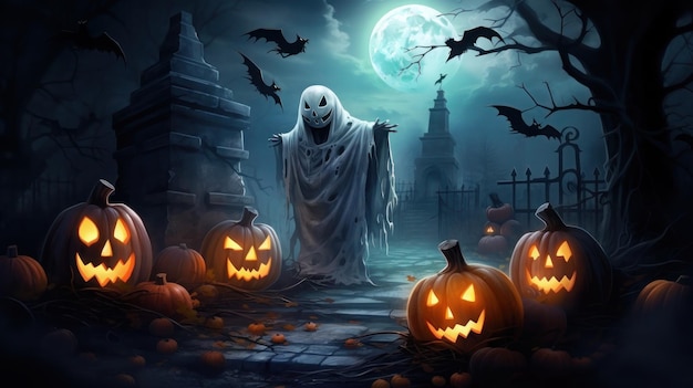 Feliz Halloween los niños disfrutarán el festival de Halloween el fantasma saldrá en el festival de Hallowe'en
