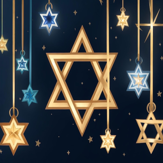 Feliz Hanukkah estrela David imagens de fundo coleções lindos papéis de parede ai gerados