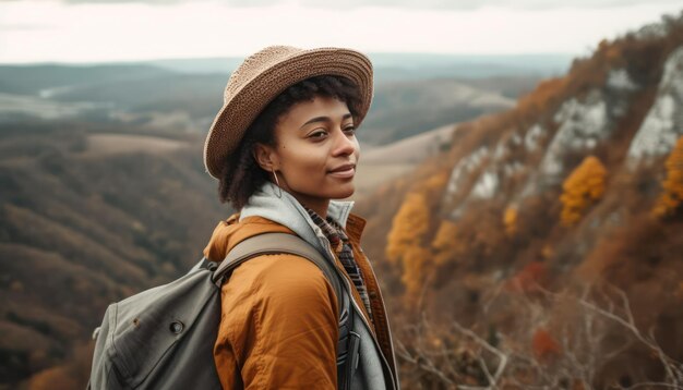 Feliz hermosa joven afroamericana