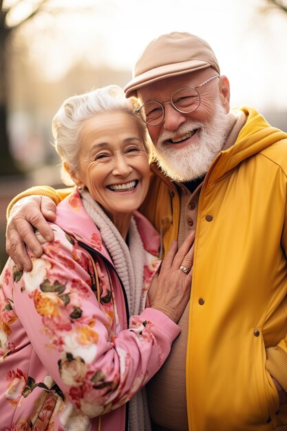 Feliz hermosa pareja de último año en el amor generado por IA