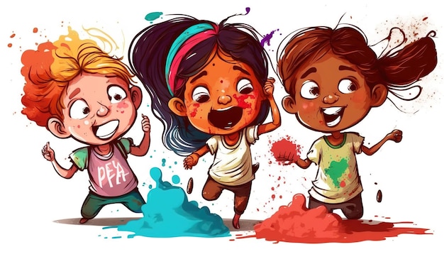 FELIZ HOLI-ILUSTRACIÓN ABSTRACTA DE HOLI.