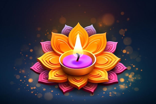 Feliz ilustração vetorial de Diwali Cartão festivo de Diwali e Deepavali O festival indiano de luzes