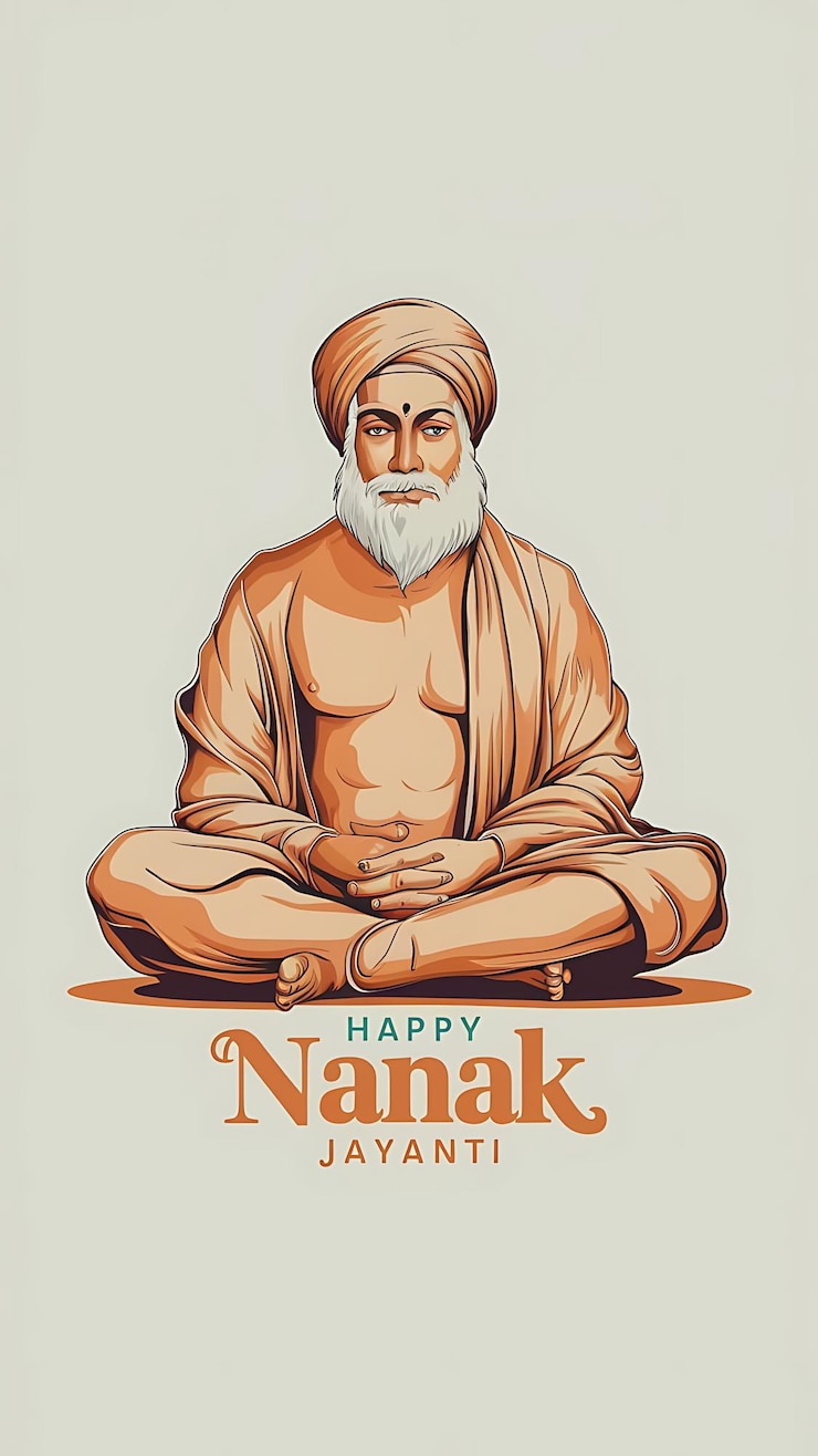 Foto feliz ilustración del cumpleaños de guru nanak