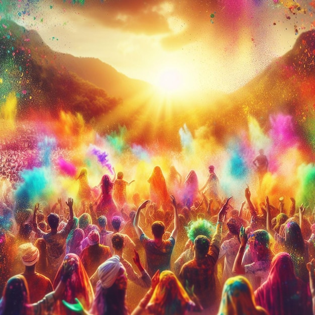 Feliz imagen de fondo del festival de Holi Holi