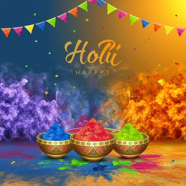 Feliz imagen de fondo del festival de Holi Holi