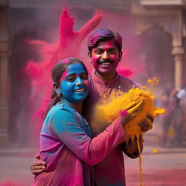 Feliz imagen de fondo del festival de Holi Holi