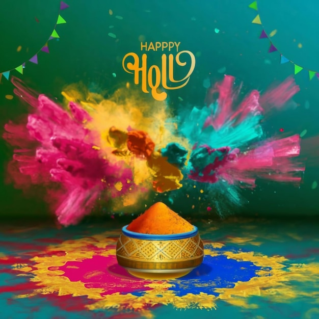 Feliz imagen de fondo del festival de Holi Holi