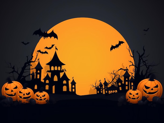 Feliz línea de arte de celebración de Halloween concepto de fondo estilo de ilustración de diseño de vacaciones