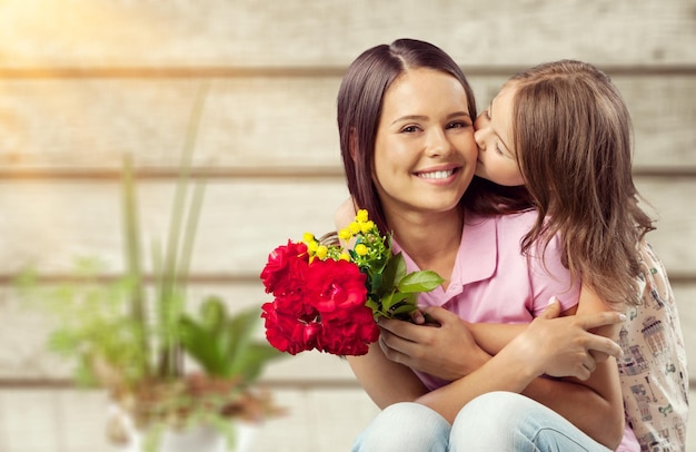 Feliz madre y niño