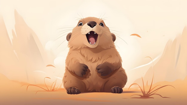 Foto feliz marmota.