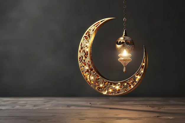 Feliz Muharram y año nuevo islámico trasfondo de luna creciente
