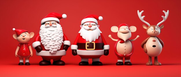 Feliz Natal com a caixa de presentes Ai do boneco de neve do Papai Noel dos desenhos animados gerada