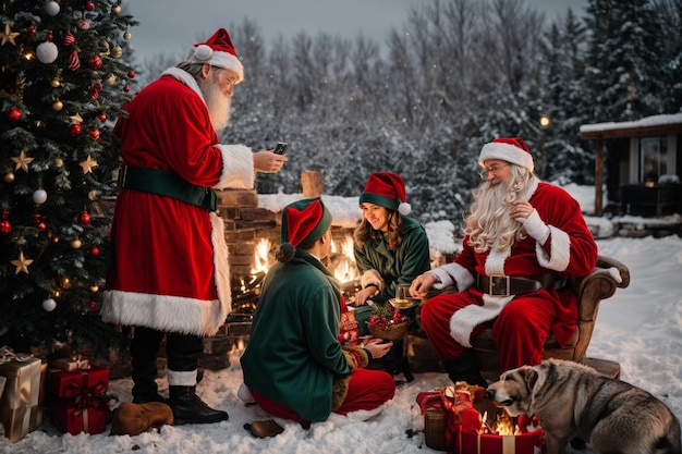 feliz natal com papai noel trouxe presentes