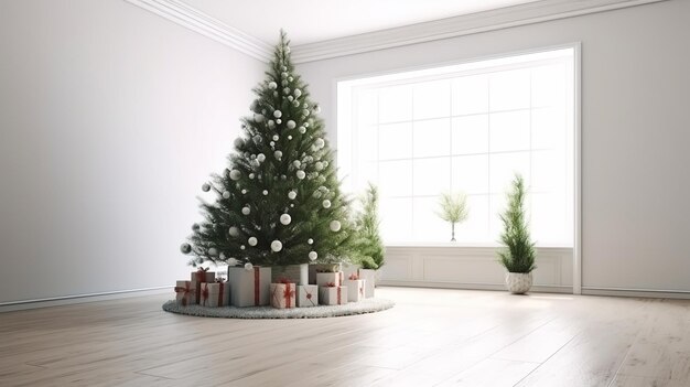 Feliz Natal com presentes e árvore de natal Generative ai