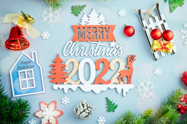 Feliz Natal e boas festas de cartão postal, moldura, banner. Ano Novo. Noel.