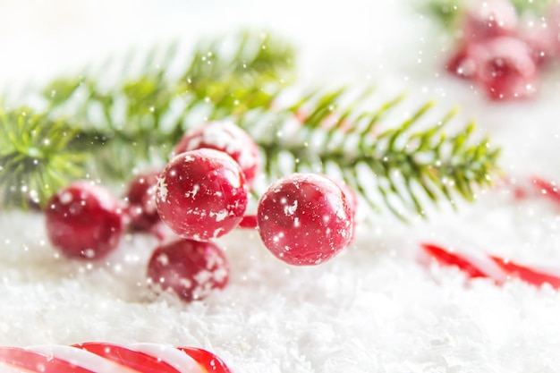 Feliz Natal e feliz ano novo, plano de fundo do cartão de férias. Foco seletivo. Feriados