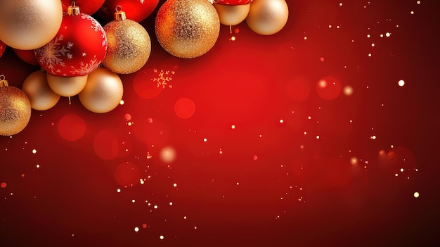 Feliz natal papel de parede vermelho decorativo com enfeites de natal
