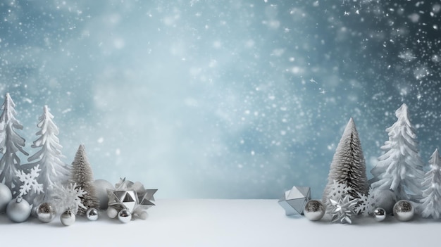 Feliz Navidad y Año Nuevo banner fondo copia espacio decoraciones de vacaciones de invierno