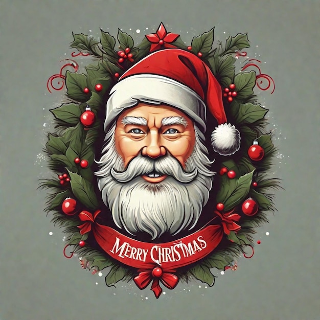 Feliz Navidad camisetas logotipo cláusula de Santa