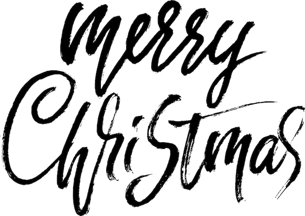 Feliz Navidad dibujado a mano letras modernas con pincel seco