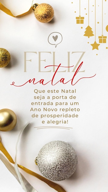 Feliz Navidad y Felices Fiestas pancarta lista en portugués
