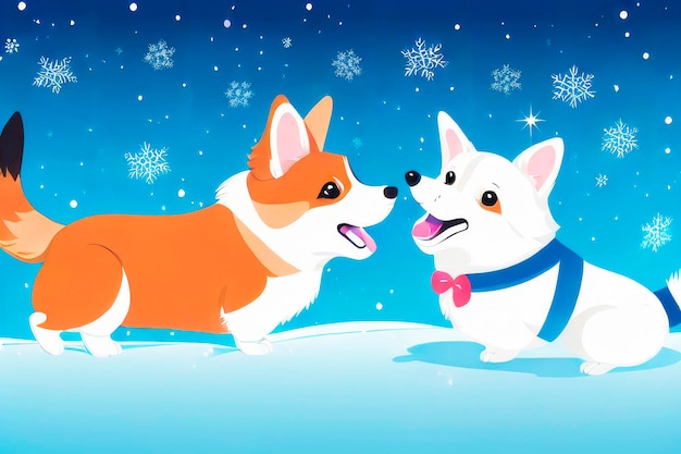 Feliz Navidad y felices fiestas tarjeta de felicitación Curioso perro corgi feliz