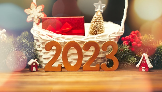 Feliz Navidad y feliz año nuevo concepto Feliz Navidad y feliz año nuevo 2023