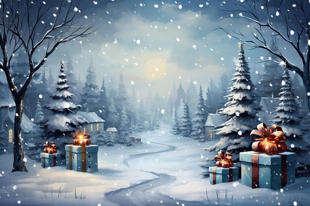Feliz Navidad y Feliz Año Nuevo concepto de invierno