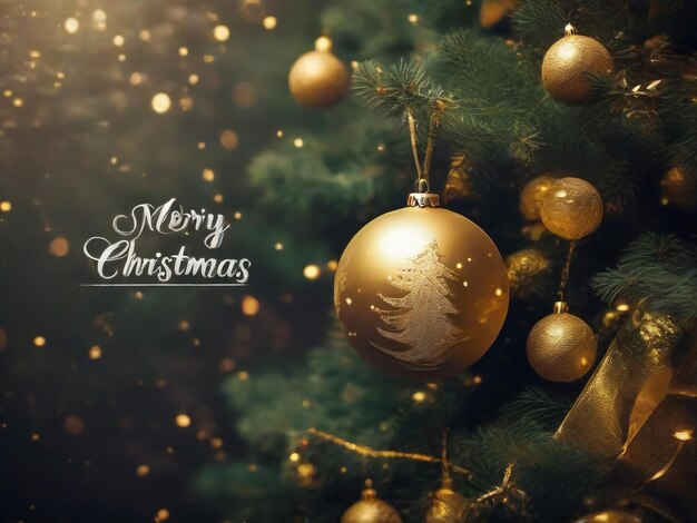 Feliz Navidad y feliz año nuevo juego de carteles árbol de Navidad realista bolas de juguete estrellas y brillan
