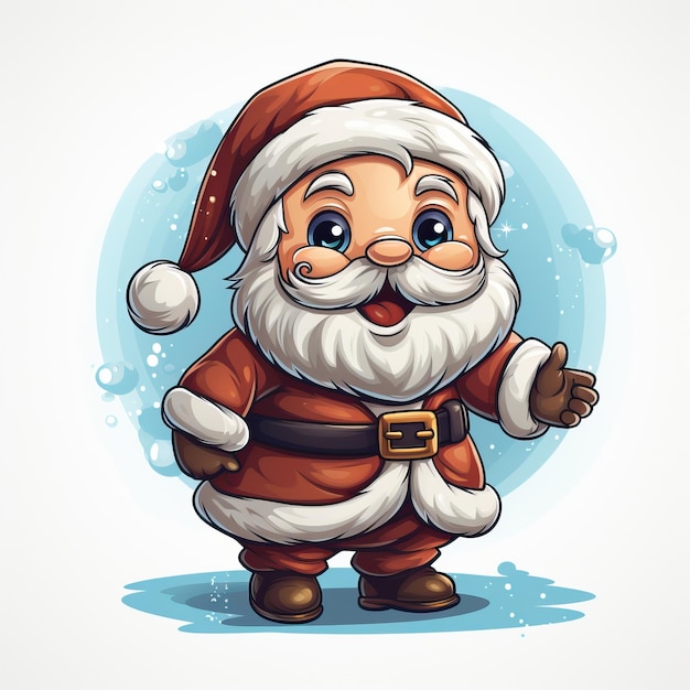 Feliz Navidad y feliz año nuevo tarjeta de felicitación con lindo dibujos animados de Santa Claus Navidad lindo