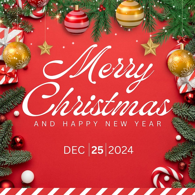 Feliz Navidad y Feliz Año Nuevo tarjeta de felicitación