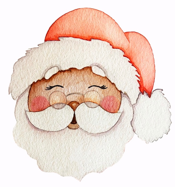 Feliz Navidad Ilustración en acuarela de Santa Claus