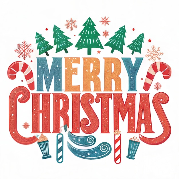 Feliz Navidad letras tarjetas de felicitación de Navidad ilustración vectorial