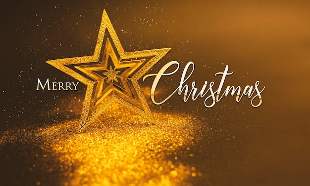 Feliz Navidad lujo texto dorado y fondo dorado