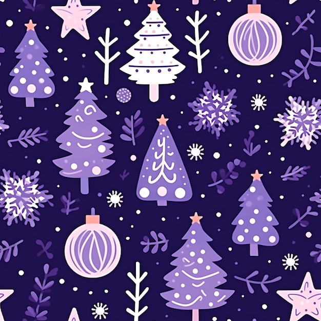 Feliz Navidad Patrón sin costuras en color púrpura