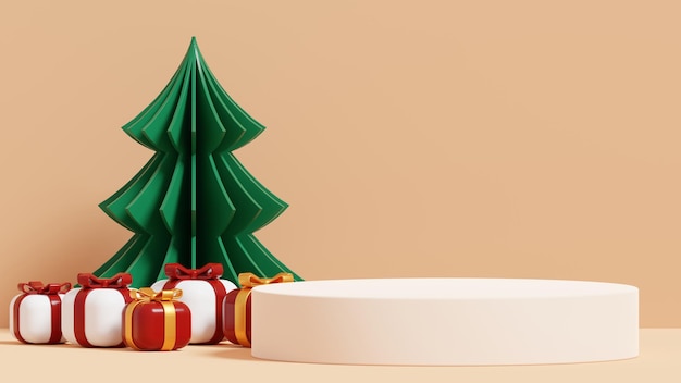 Feliz navidad y próspero año nuevo 2022 escena para la presentación del producto concepto mínimo abstracto