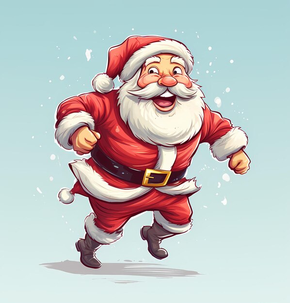 Feliz Navidad Santa Claus ilustración de imagen de dibujos animados plana