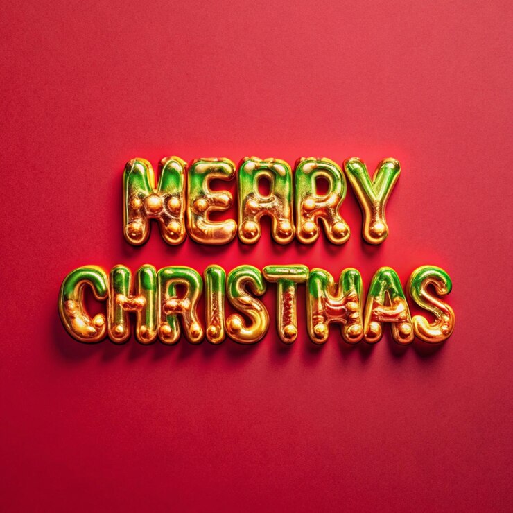 Foto feliz navidad tipografía efecto de texto saludo letras