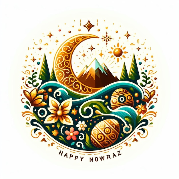 feliz nowruz cartel volante estandarte y nowruz fondo