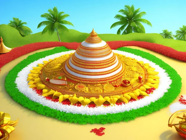 Feliz onam festival do fundo de feriado de kerala do sul da índia gerado ai