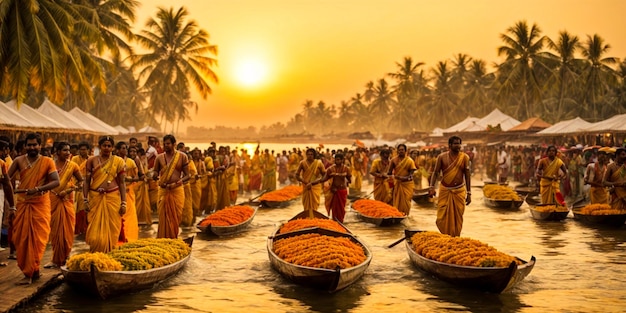 feliz onam Kerala competición de carreras de botes