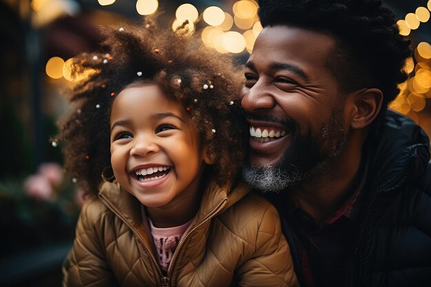 Feliz pai e filha se divertindo