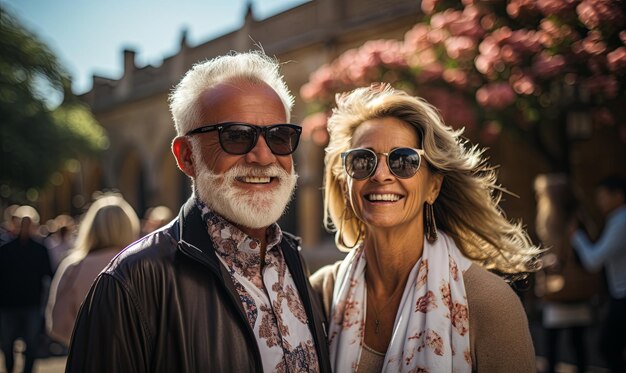 Una feliz pareja de ancianos sonriendo