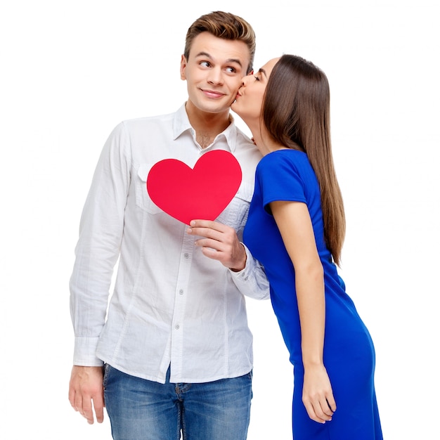 Foto feliz pareja en el día de san valentín