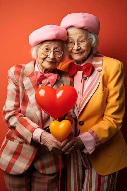 Feliz pareja de lesbianas de último año enamoradas generadas por IA