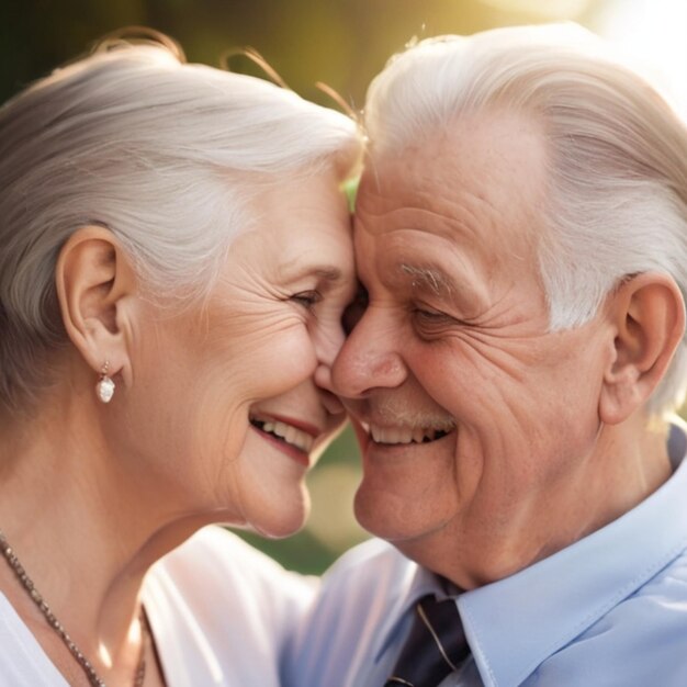 Una feliz pareja de mayores enamorados.