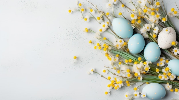 Feliz Páscoa Parabéns Páscoa fundo ovos de Páscoa e flores